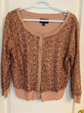 American Eagle Outfitters Peach Sequin Cardigan